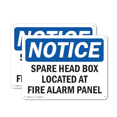 Signmission Spare Head Box Located At Fire Alarm Panel, 10 in W x Rectangle, Aluminum OS-2PACK-NS-A-710-L-18377
